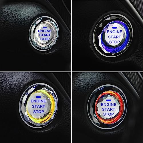 Car Engine Ignition Start/Stop Button Cover,Car Ignition Button Decorative Blue