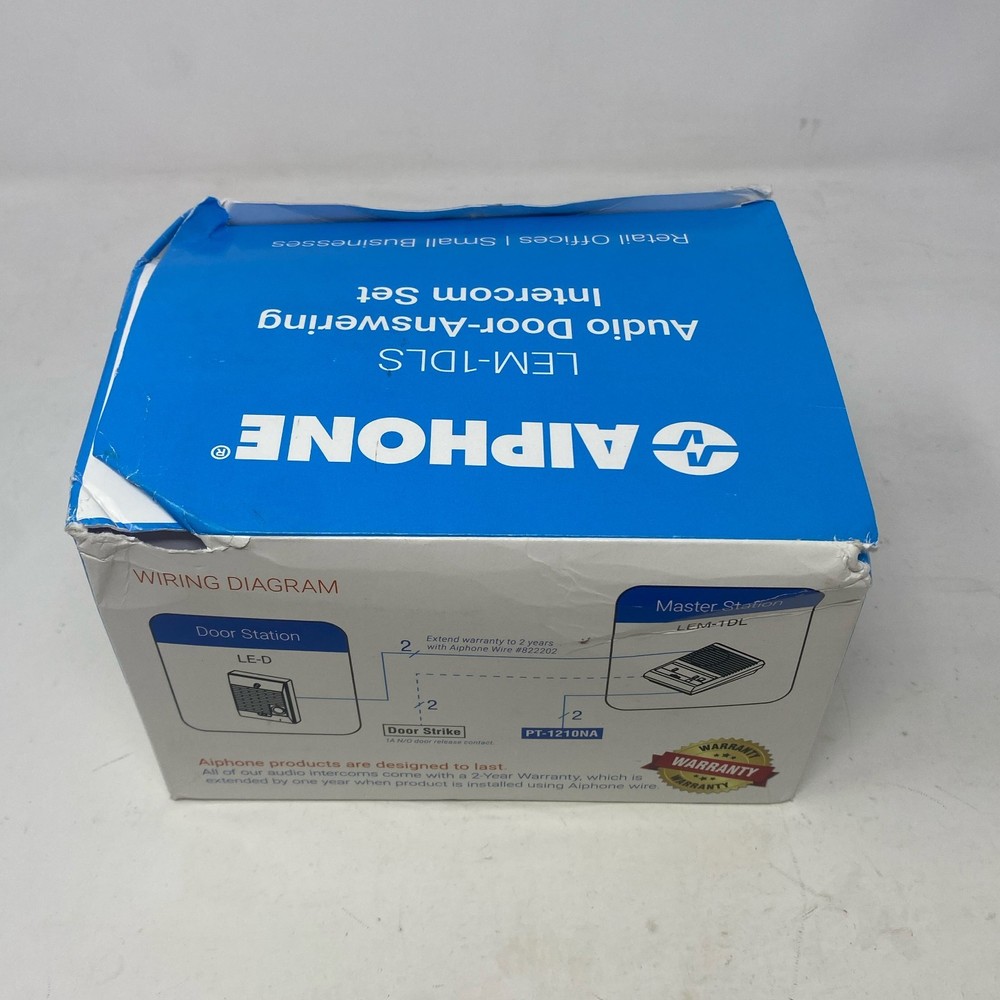 Aiphone LEM-1DLS Audio Door Intercom Set, White/Silver