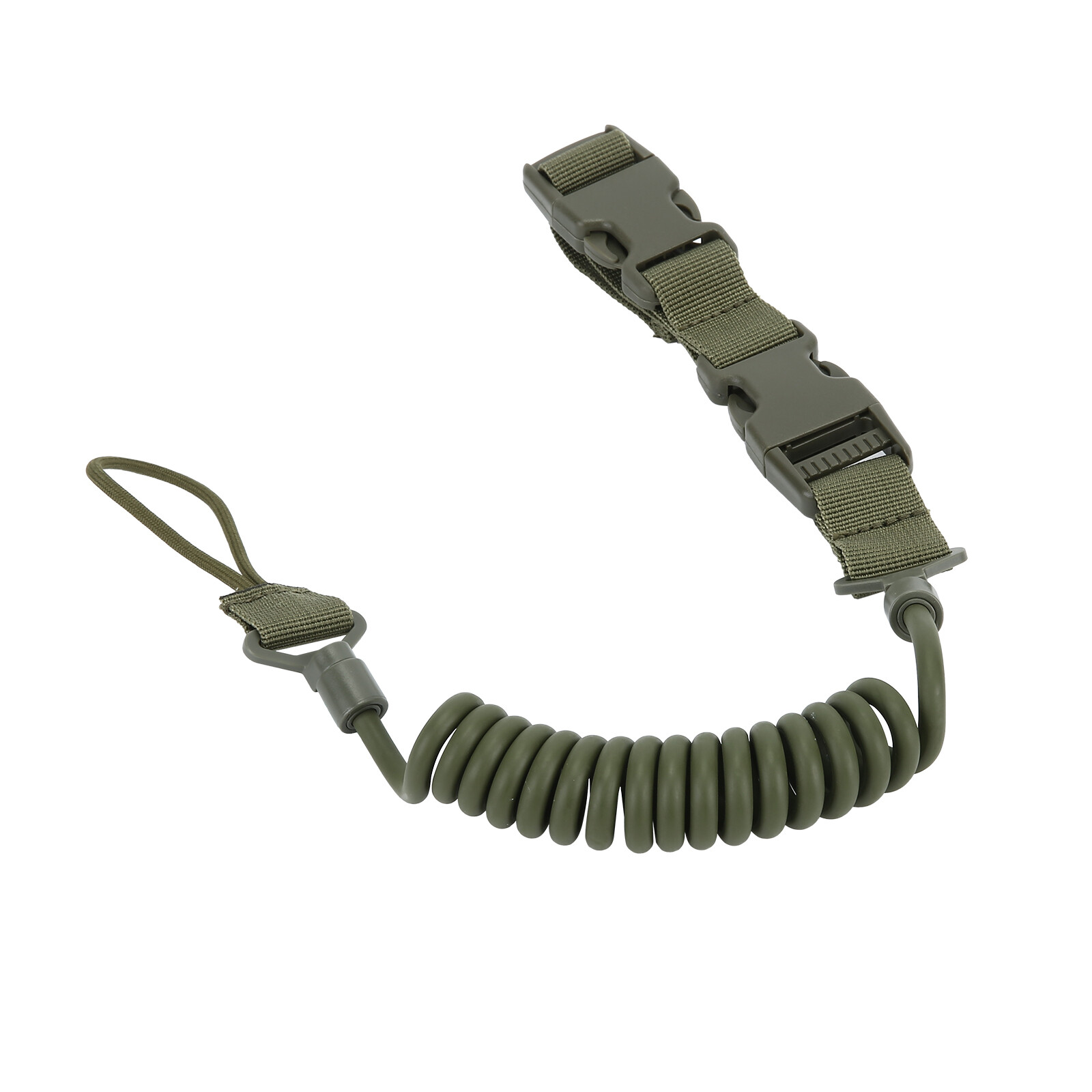 Tactical Pistol Lanyard Retention Coil Quick Release Security Single Gun Sling