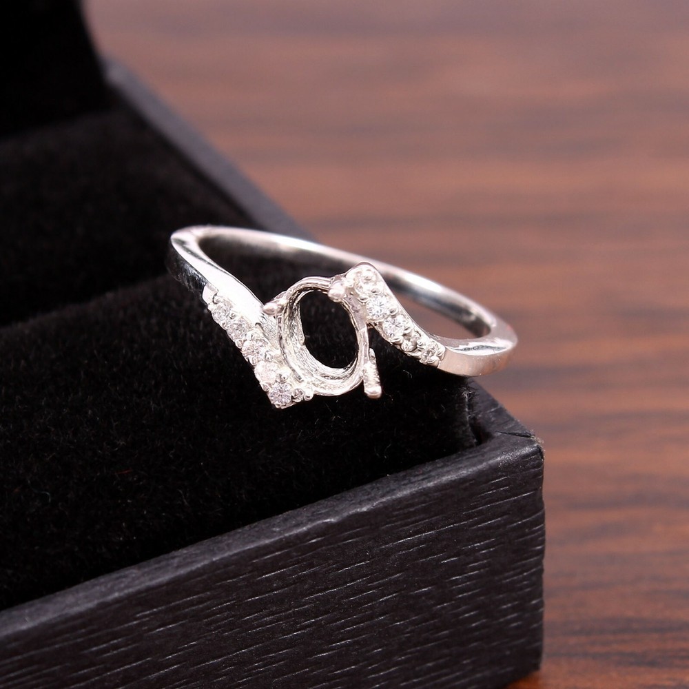 Semi Mount Ring Stone Setting Size 7X5 MM Oval Shape Engagement Ring