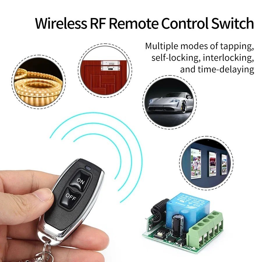 DC12V Relay Wireless Remote Control Switch Receiver Switch on/off RF 433Mhz UK