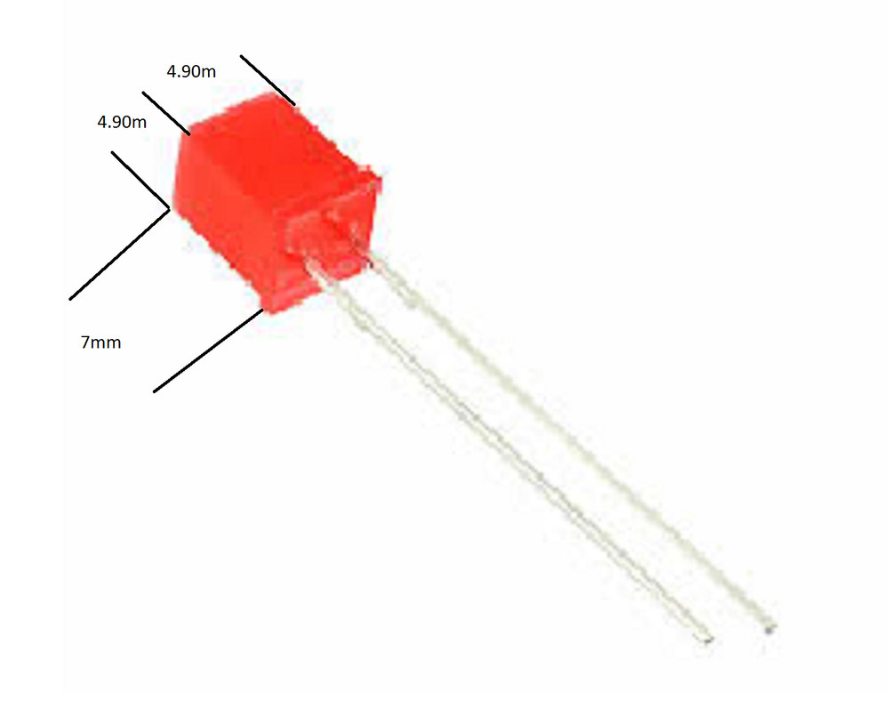 500 PCs EVERLIGHT Through Hole LED Square 0505 Red 583HD Indicator 5MM Diffused