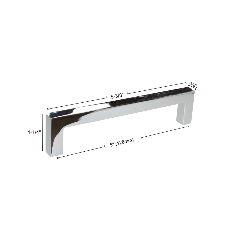 GlideRite Hardware 21683-128-PC-50 Solid Square Slim Cabinet Bar Pulls, 50 Pa...