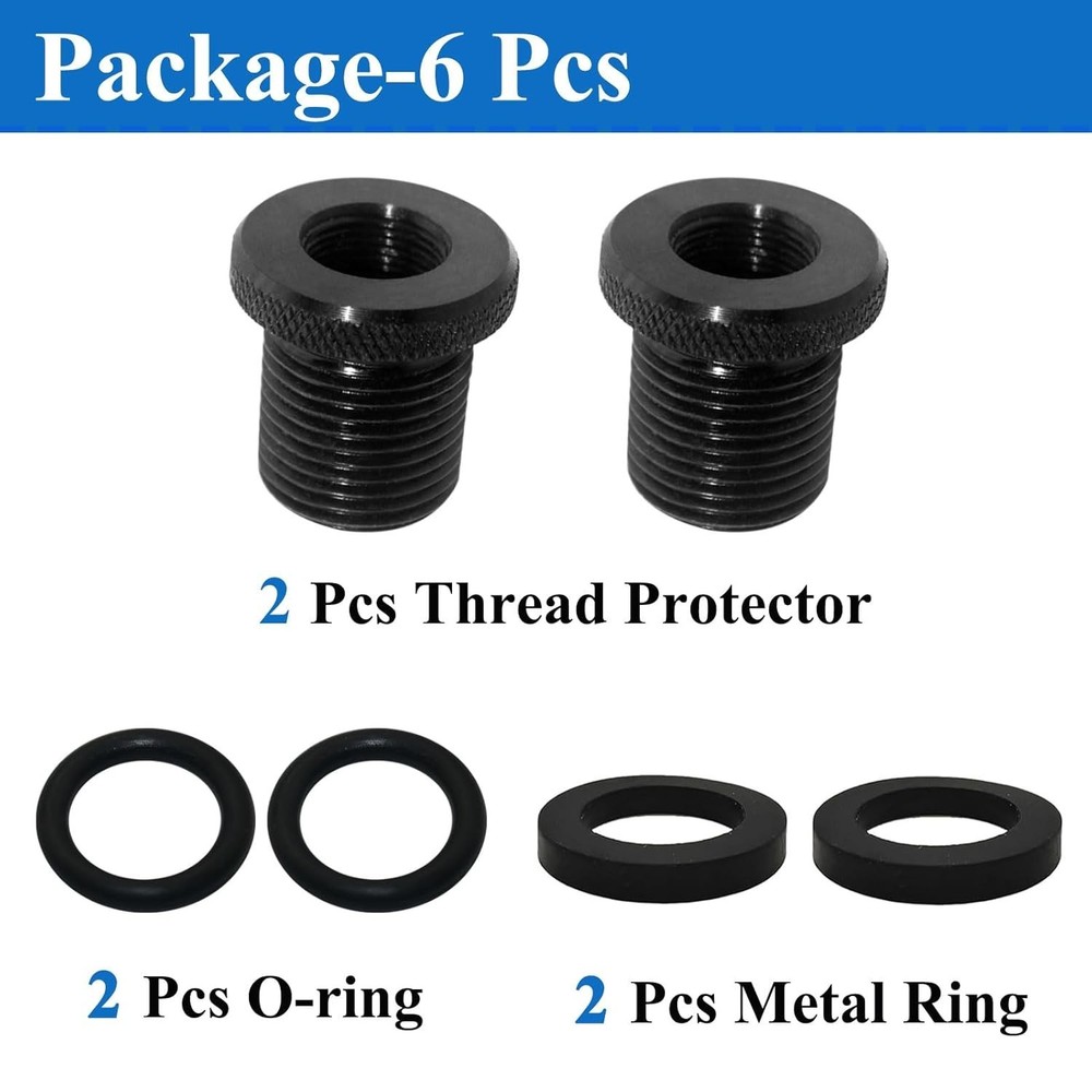 2 Pack Thread s and Washers, 1/2 * 28-3/4 * 16, Black