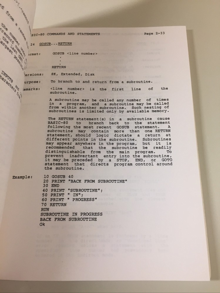 Vintage 1981 KAYPRO Microsoft BASIC Software Manual (NO DISK)