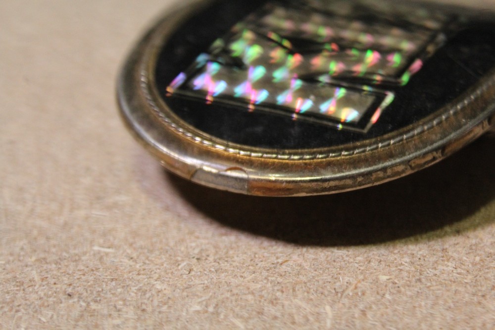 Vintage 1976 KISS Prism Logo Pacifica Black Belt Buckle Ace Peter Gene Paul