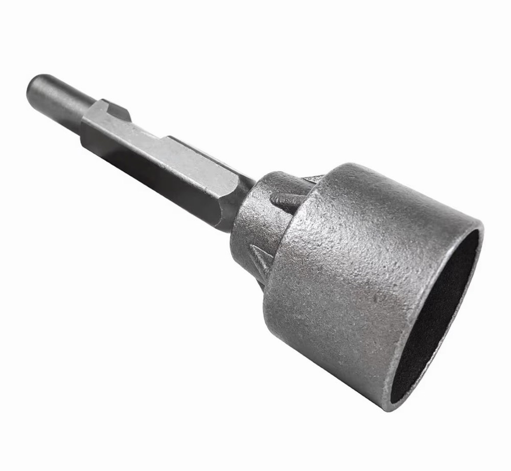 JACKCHEN 30 mm Hex Shank T Post Driver Pile Socket, 30mm Demo Hammer Attachment