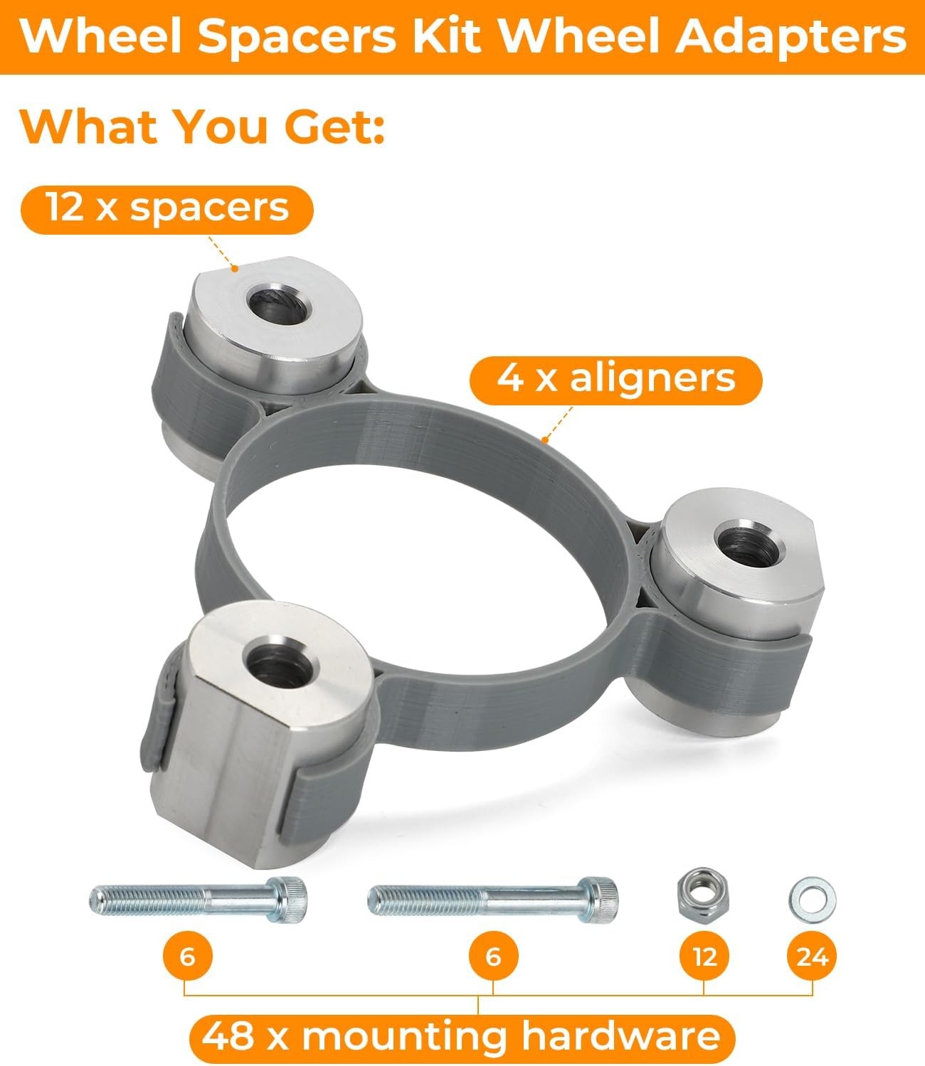 For Razor Dirt Quad Wheel Spacer Kit, 3" Wider Front, 2" Wider Rear, 24v or 36v