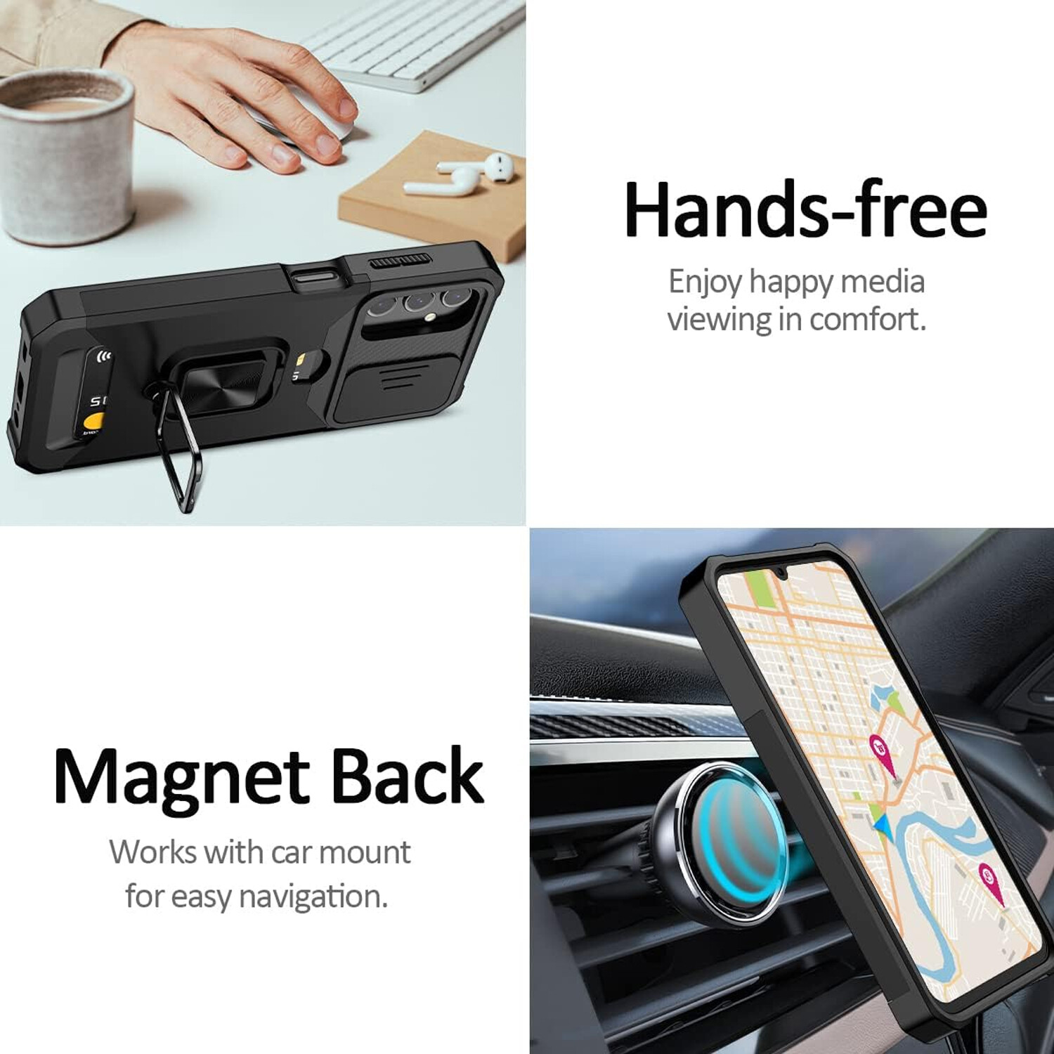 For Samsung Galaxy A17 5G Case Phone Camera Cover Shockproof + Tempered Glass