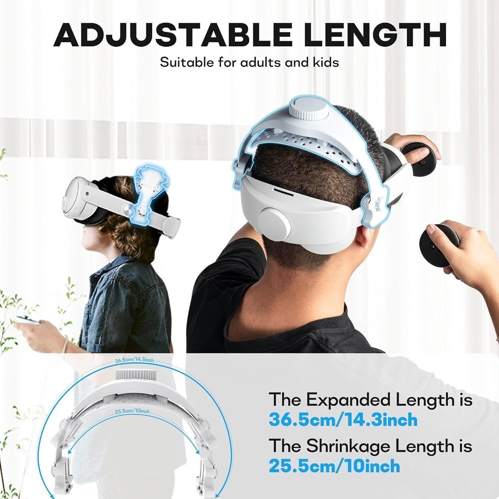 Adjustable Head Strap for Meta Quest 3 Elite Strap Quest 2/Pro/Pico 4 VR Headset