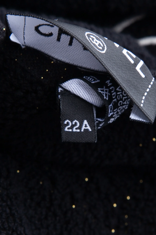 CHANEL CC Logo Black Beach Towel