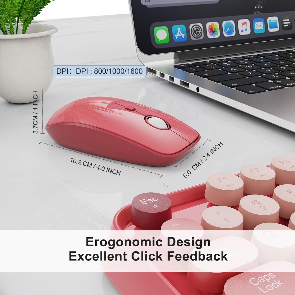 Wireless Keyboard and Mouse Combo, 2.4 GHz Wireless Full-Sized Typewriter Key...