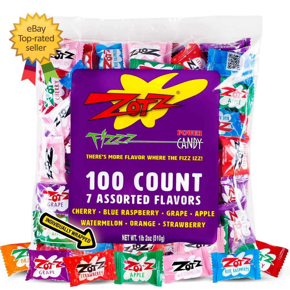 Fizzy Bulk Candy  Hard Candy Individually Wrapped  Assorted 7 Fruit Flavors