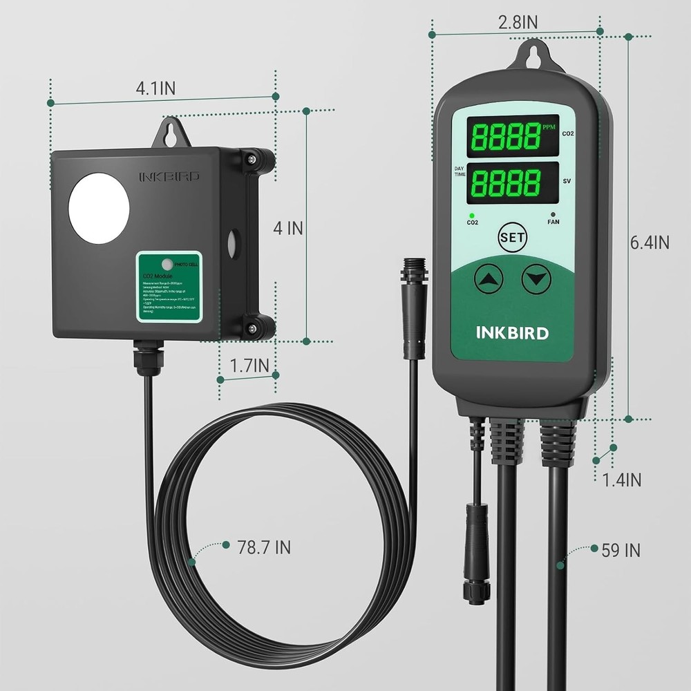 ICC-510 CO2 Controller CO2 Meter Dual Plug Carbon Dioxide Controller Fit..