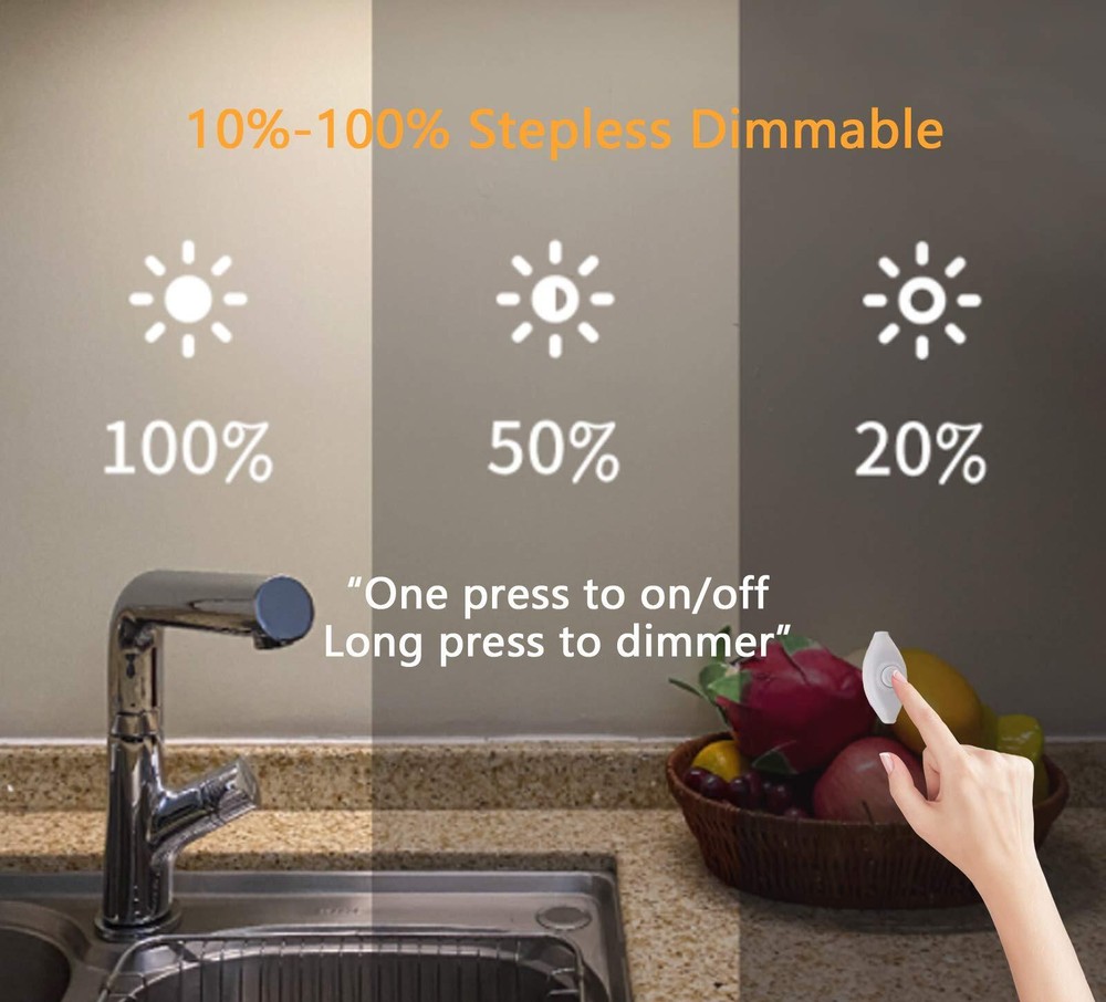 Under Cabinet Light 12 Inch Plug in LED Closet Light with Memory Function Col...