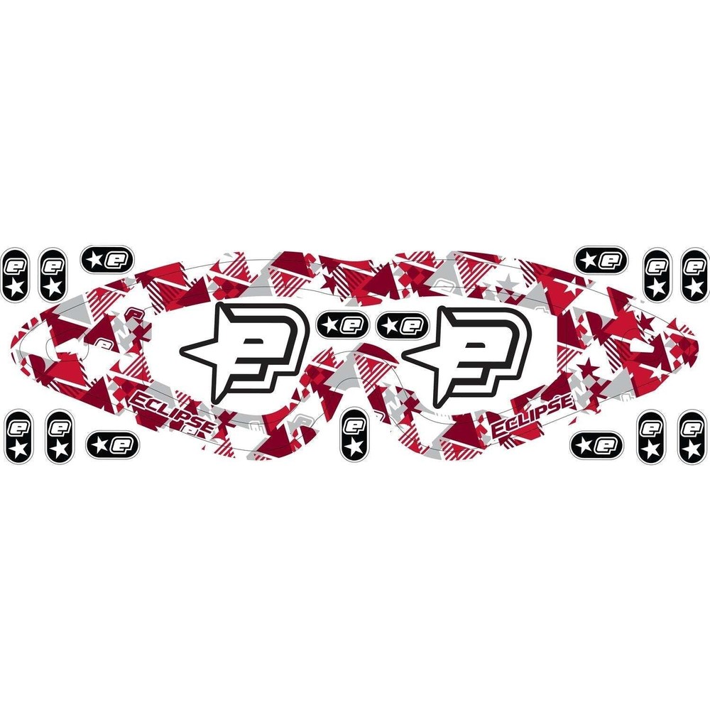Planet Eclipse Vents Goggle Sticker - E-Flex, Avatar, E-vents - Waveform Red