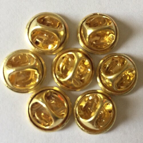 25 Pin Back Clasps butterfly clutch brass new condition frogs keepers