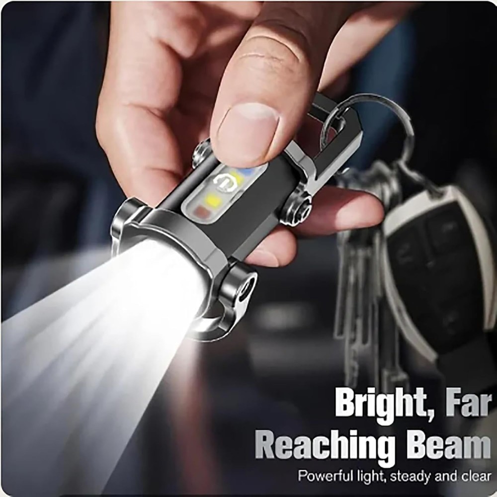 4× Portable LED Flashlight Rechargeable Pocket Mini Keychain Camping Flashlights