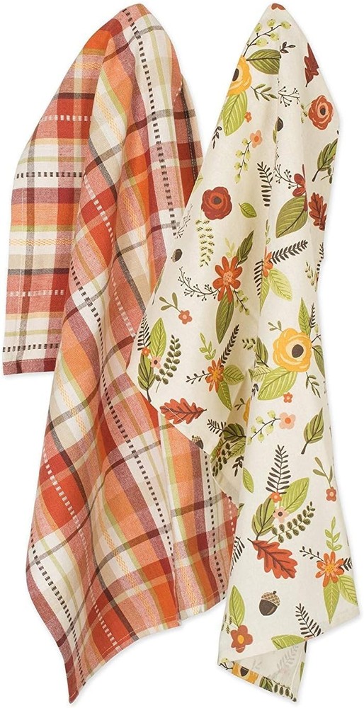 Fall Basics Kitchen Dishtowel Collection Printed & Plaid Fall Dish Towel Set
