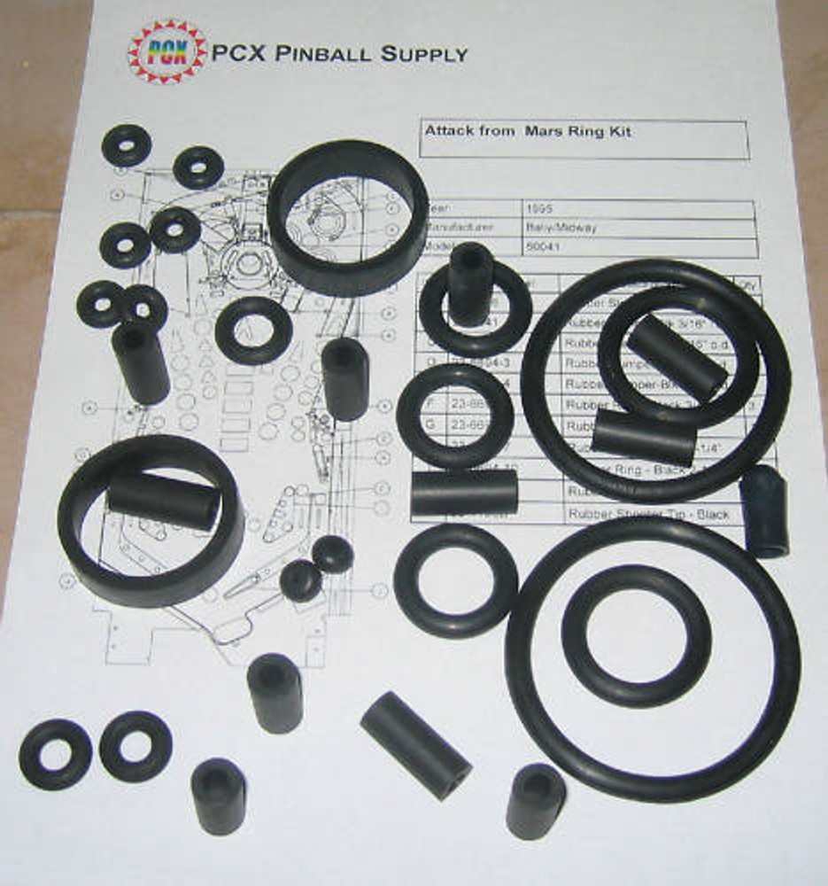 1995 Bally/Midway Attack from Mars Pinball Machine Rubber Ring Kit