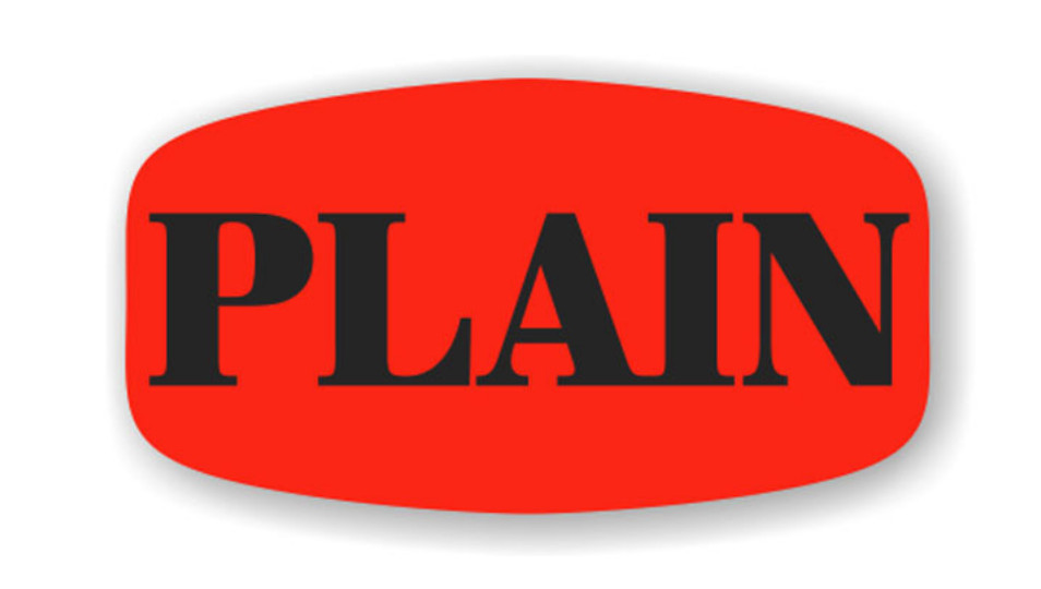 PLAIN MERCHANDISE LABELS 1000 PER ROLL FL RED BLACK STICKERS