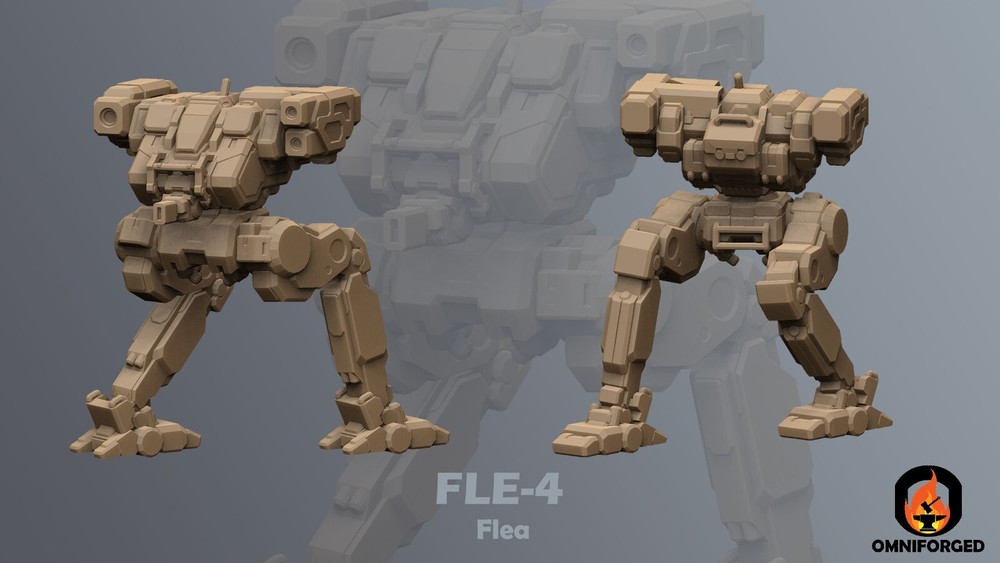 Flea Mini FLE-4 MWO Mech Miniature Compatible with Battletech