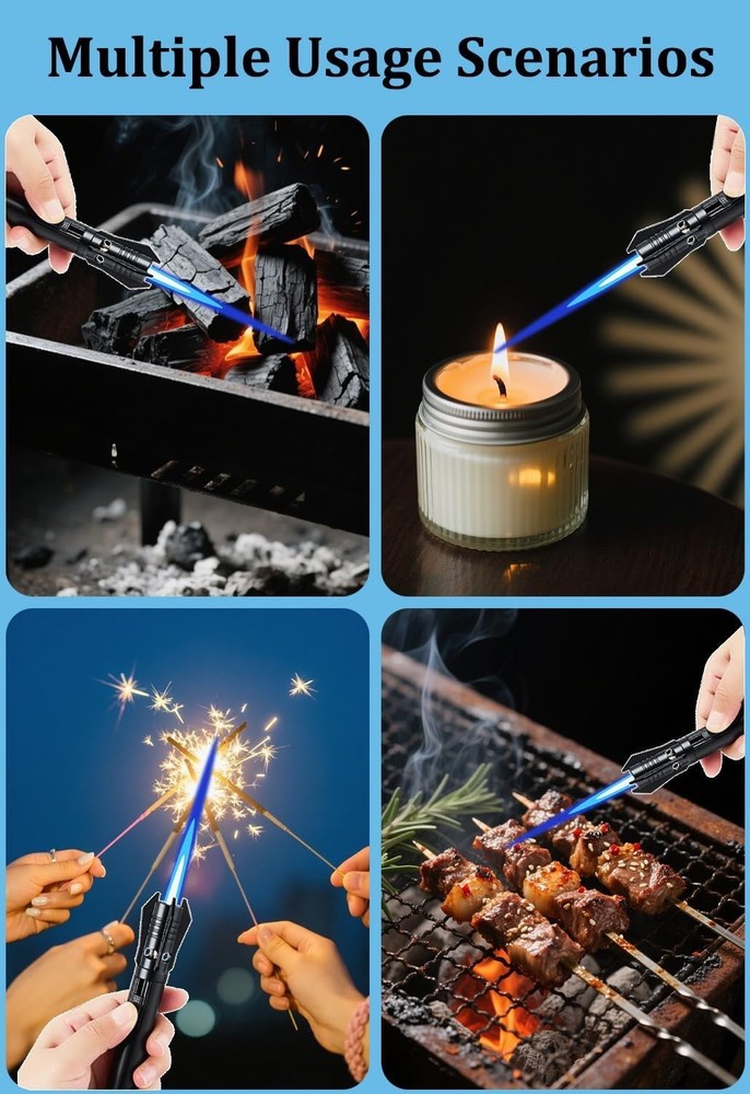 Windproof Jet Flame Butane Lighter – Stylish Lightsaber Design, Adjustable Flame