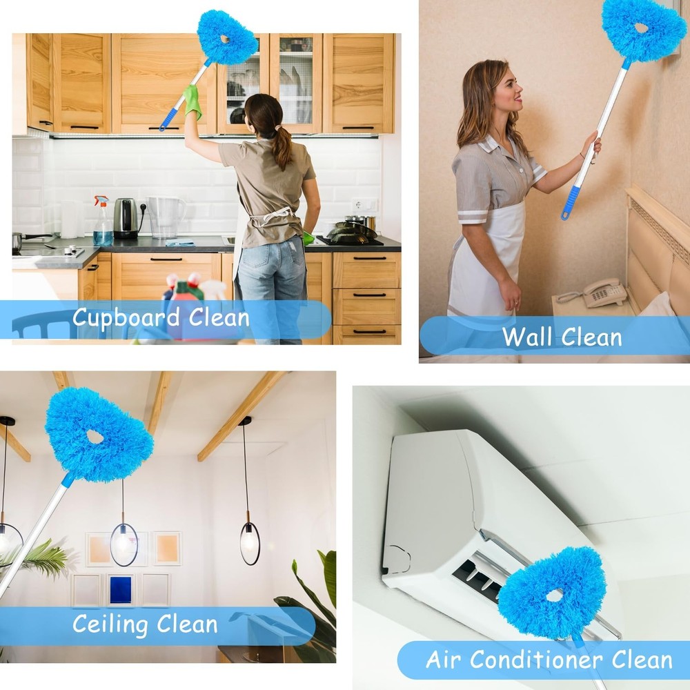 2 Pack Ceiling Fan Cleaner Duster,Reusable Microfiber High Ceiling Fan Blade ...