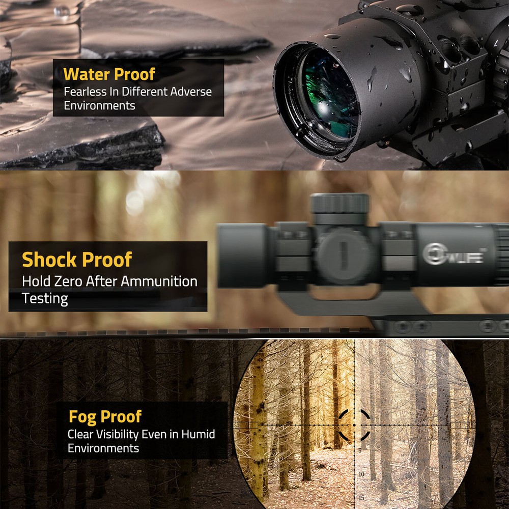 Compact 4x30 Rifle Scope Illuminated Customized-Dot Reticle w/ 30mm Offset Mount