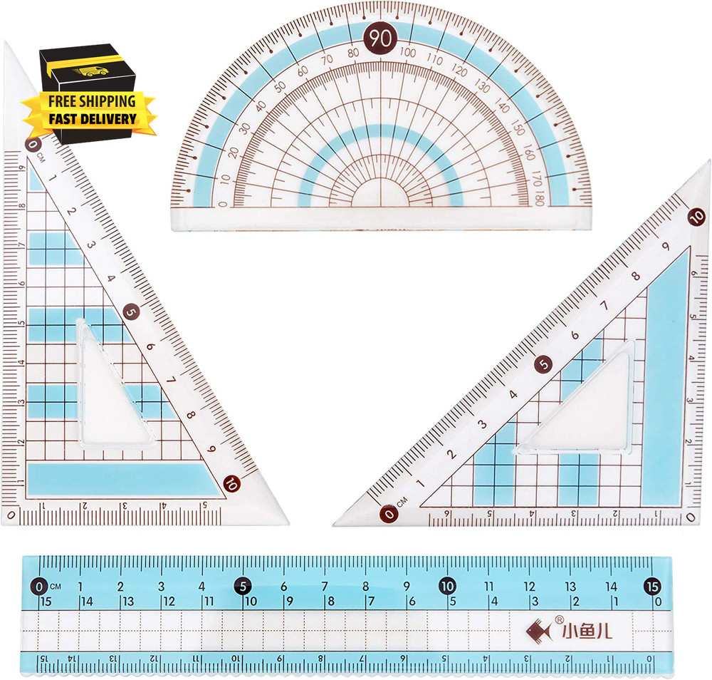 8 Pcs Compass/Math Set for Students with Shatterproof Storage Box, Geometry Set