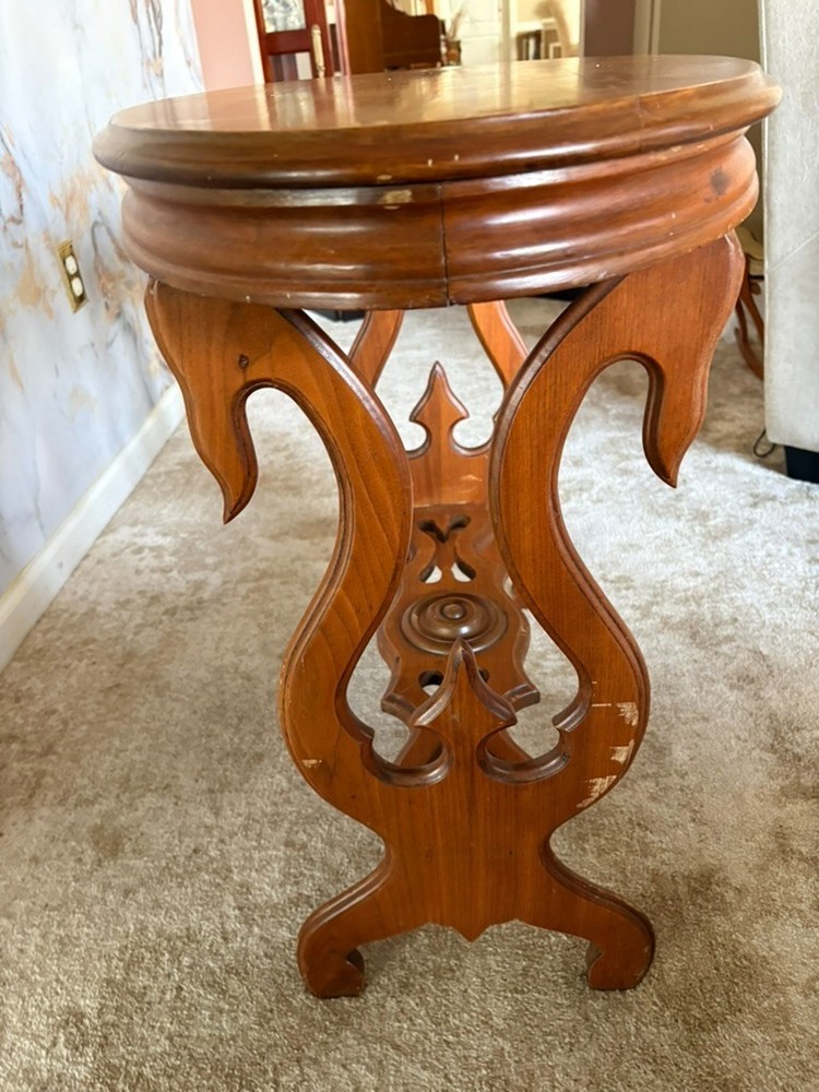 Antique Victorian walnut parlor table