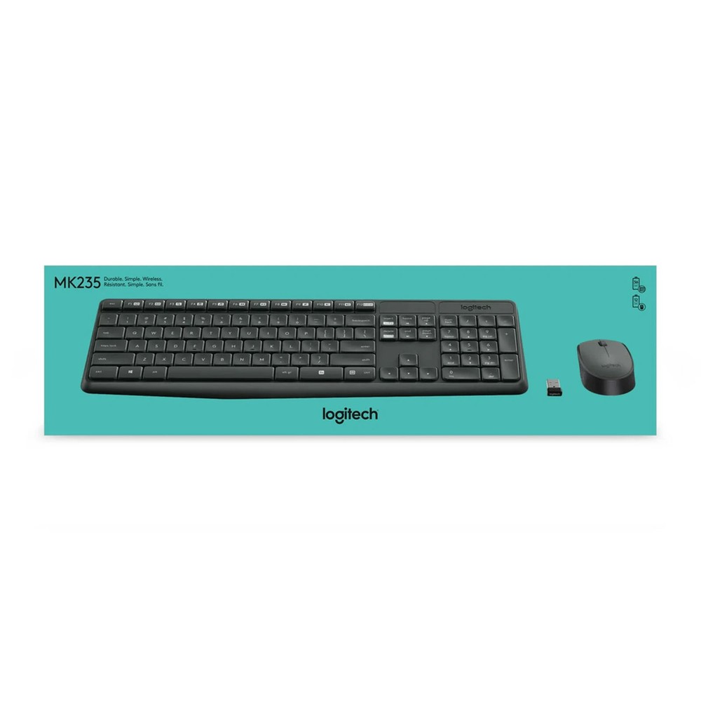 Logitech MK235 Wireless Keyboard and Mouse Combo  QWERTY  (New)