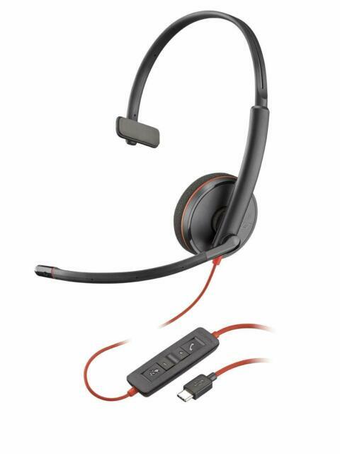 Plantronics Blackwire 3210 On-Ear Mono USB-C Headset - Black