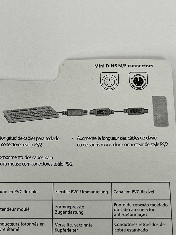 Tripp Lite PS2 Keyboard Mouse Extension Cable Kit Model P222-010