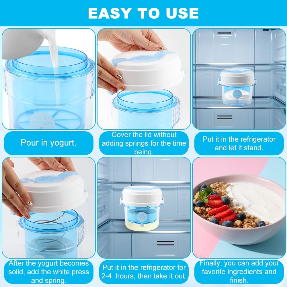 Greek Yogurt Strainer with Lid, Ultra Fine Mesh Nylon 15*14*15CM, As Shown