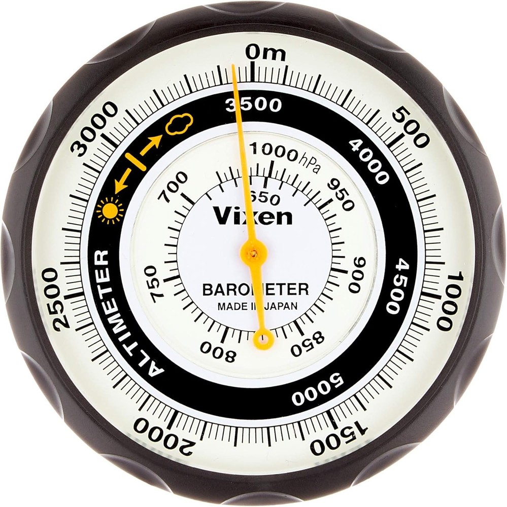 Vixen 46811 Black Altimeter Analog Barometer Attached
