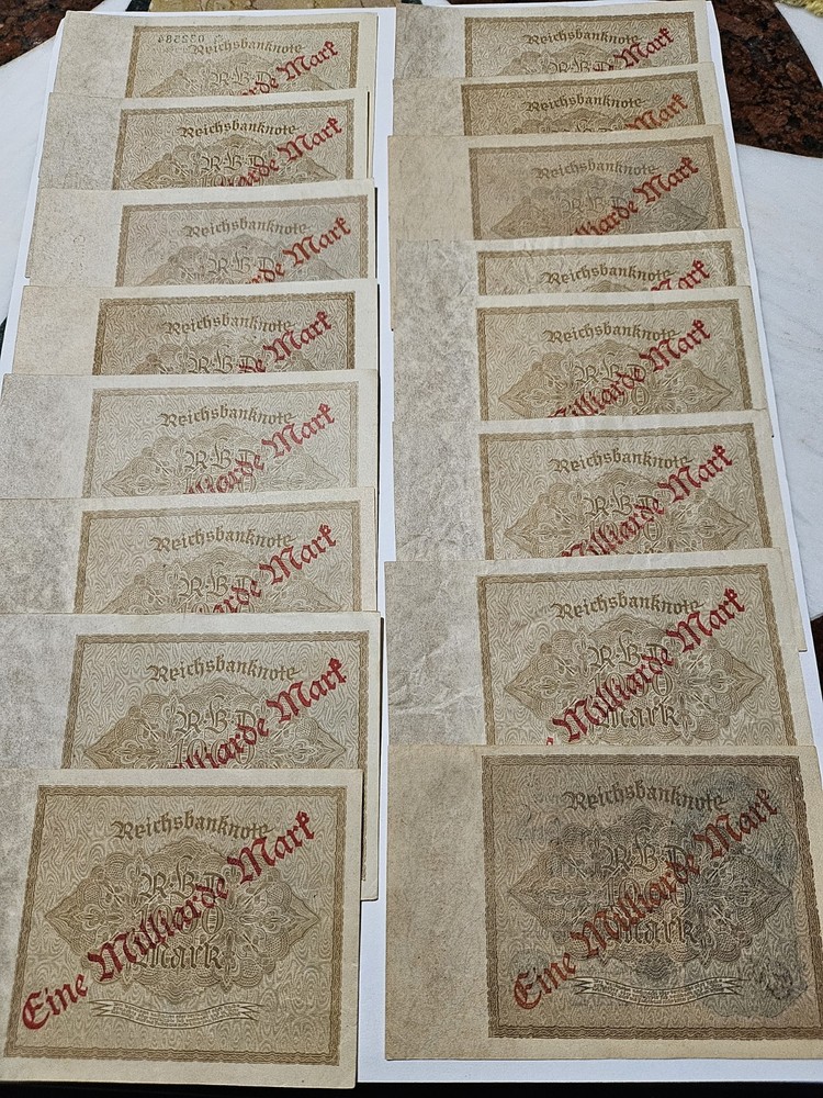 Germany banknote. Weimar. 1 Billion Banknote Bill