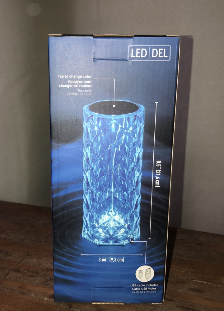 Globe LED Crystal Lamp Color Changing Touch&Remote Control USB Rechargeable 8.5”