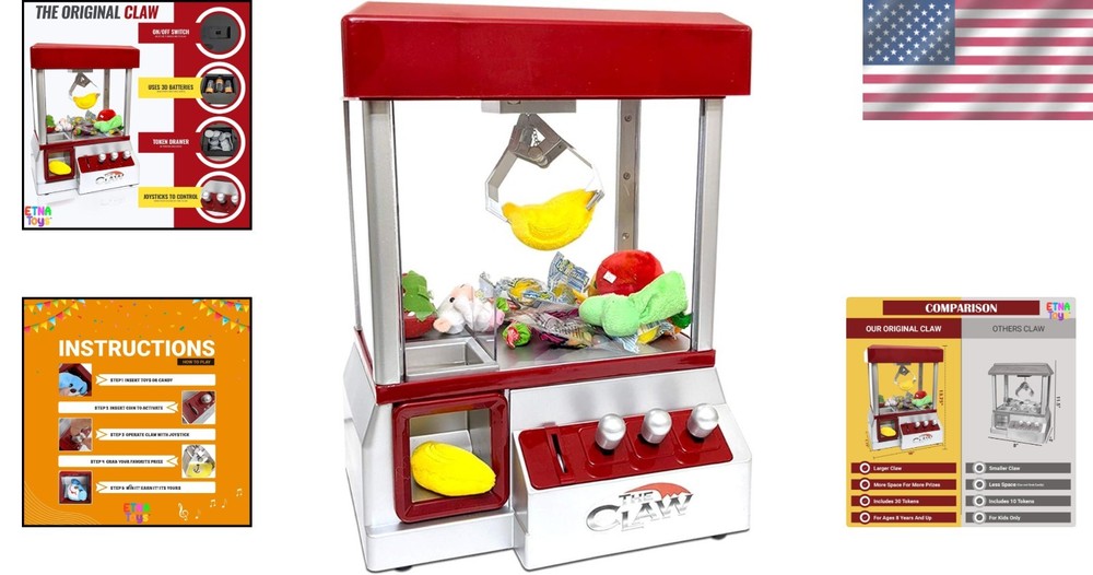 Electronic Candy Claw Machine for Kids - Arcade Fun with Sound Effects