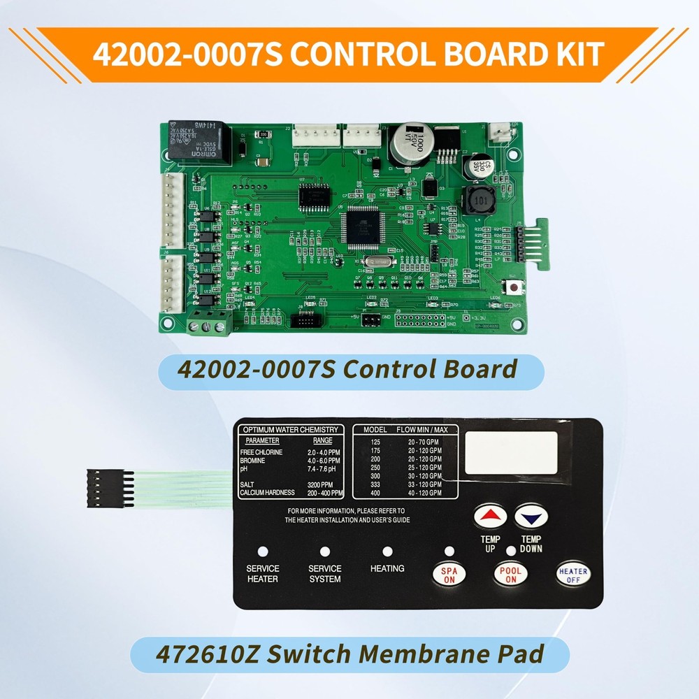 42002-0007S Control Board Kit Replacement for Most Pentair MasterTemp Sta-Rite M