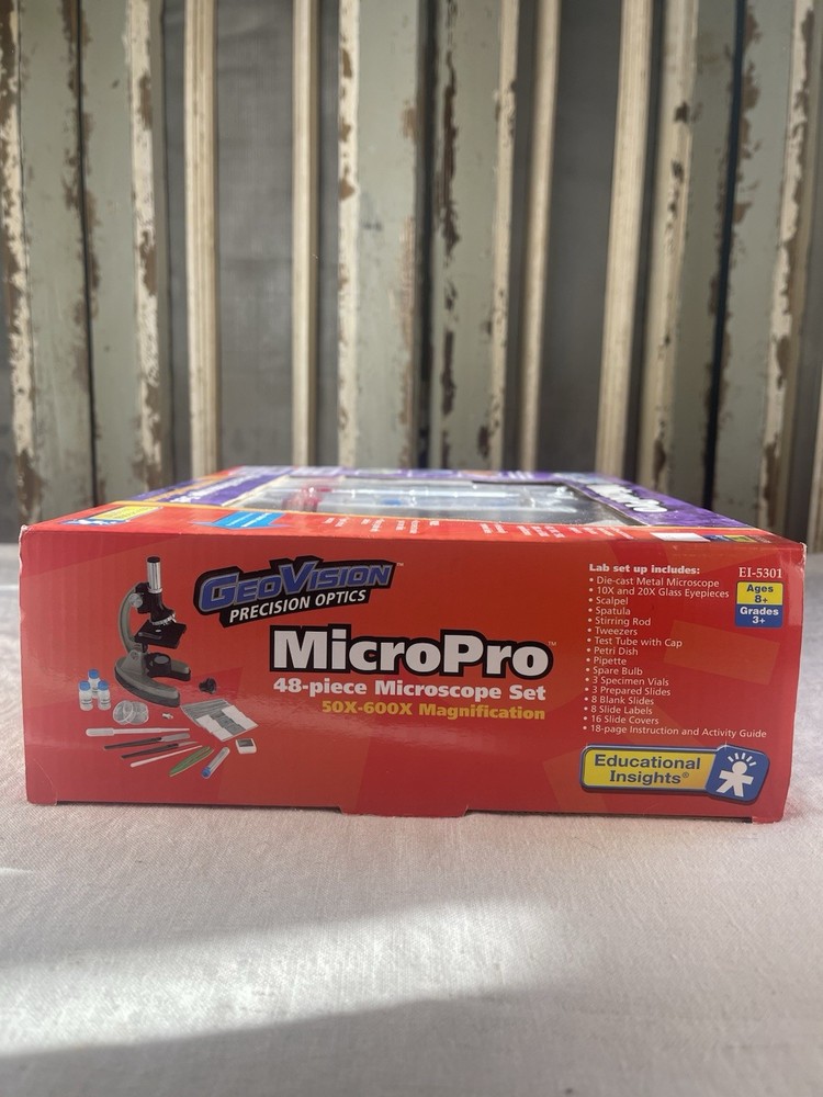 GEOVISION MICROPRO 48 PIECE MICROSCOPE LAB SET w/ Instruction Guide {NIP}