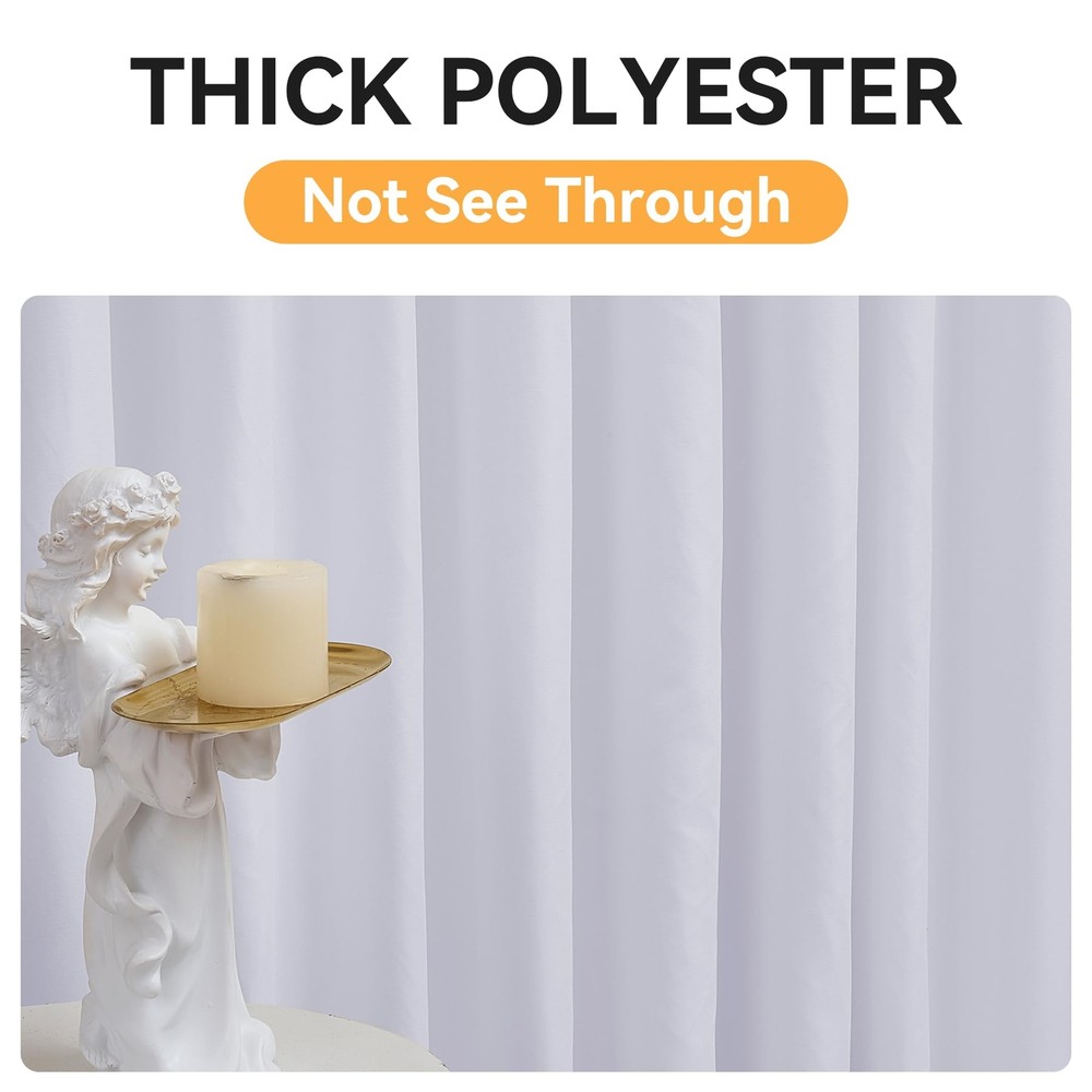 10x10FT White Backdrop Curtains for Party 2 Panels 5x10FT Thick Polyester Bac...