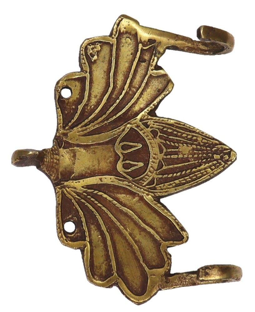 Unique Bird Shape Antique Vintage Repro Handmade Solid Brass 2 Hook Wall Hanger