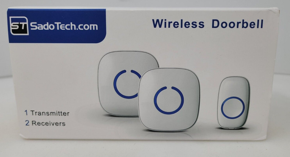 Wireless Doorbell with 1 Remote Model CXR  Button and 2 Plugin Receivers White