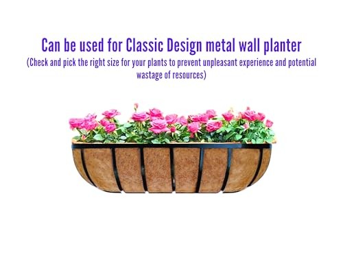 24 inch 2 Pack Half Rounded Rectangular Coco Liner for Window 24" (61cm) x 2