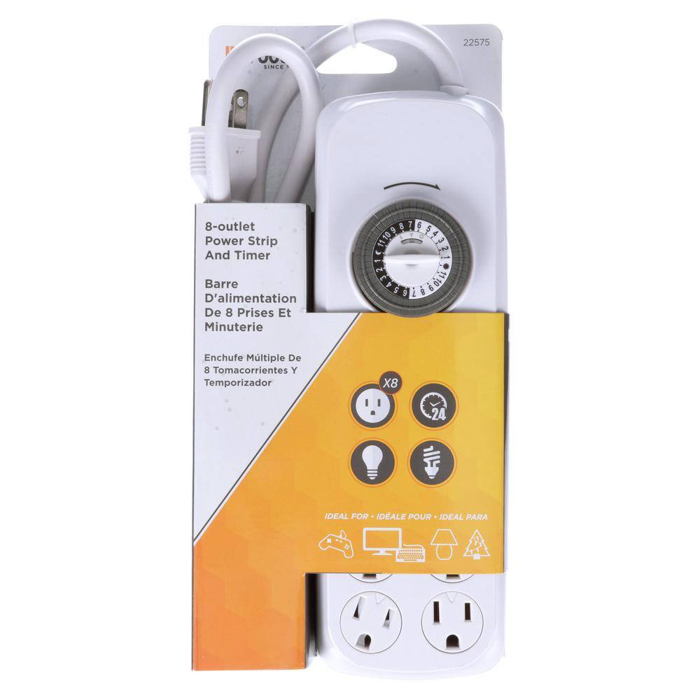 4 Ft. 8-Outlets 24-Hour Power Strip Timer