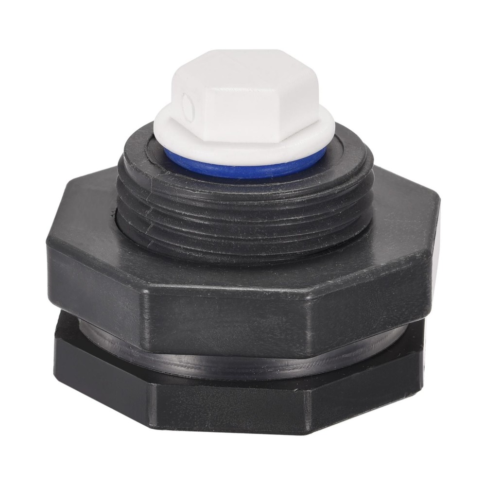 1 Set G1/2 Thread PVC Bulkhead Tank Adapter with White PPR Plug Fitting
