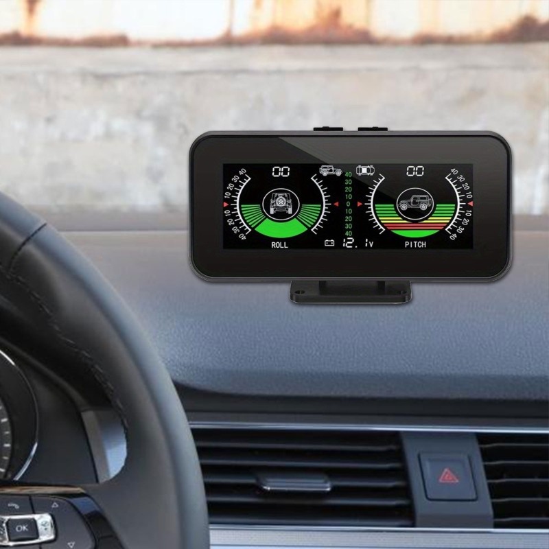 Vehicle Heads Up Display Featuring Real Time Slope Angle