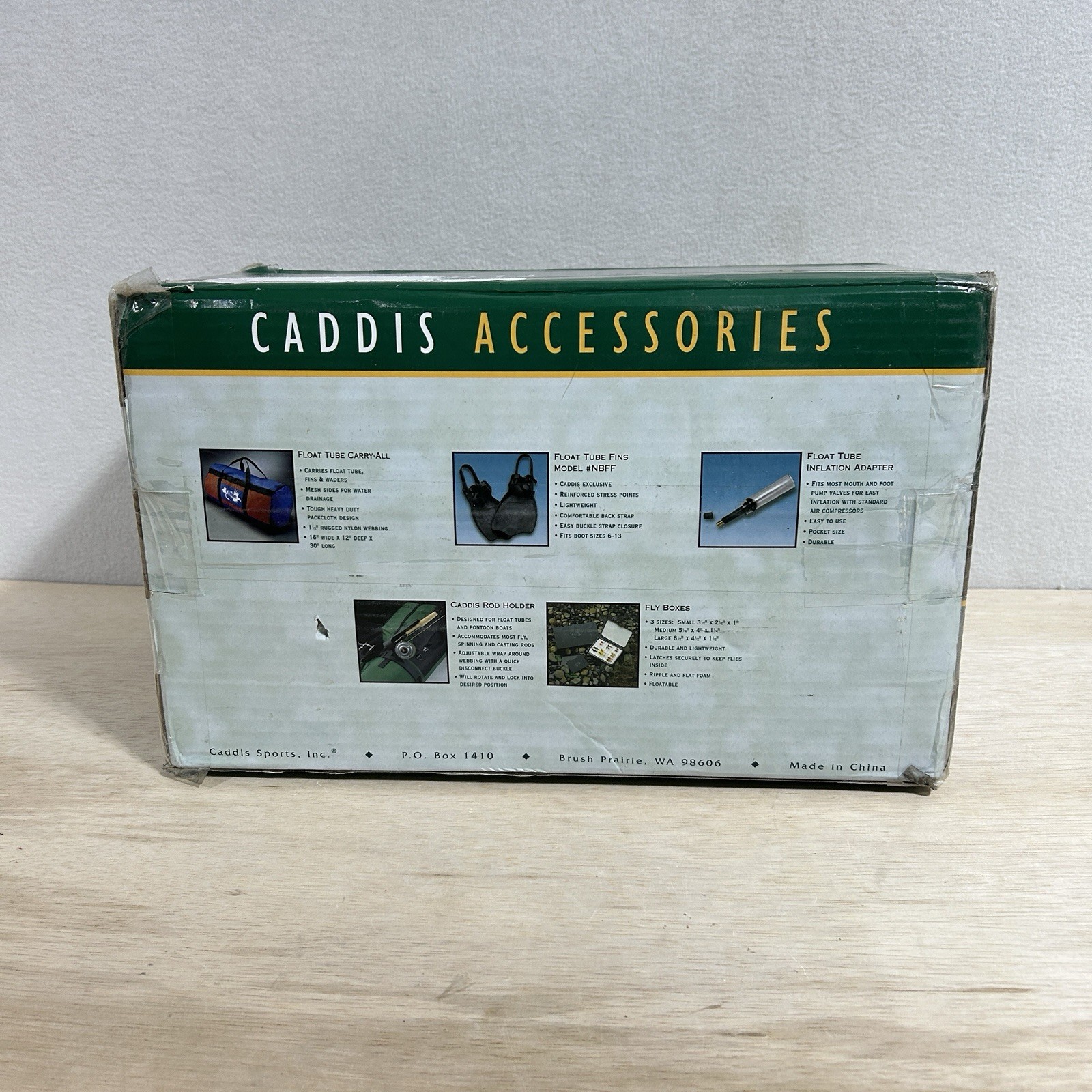 CADDIS ORIGINAL U SHAPE FLOAT TUBE BLUE 16 INCH. SEALED BOX FISHING