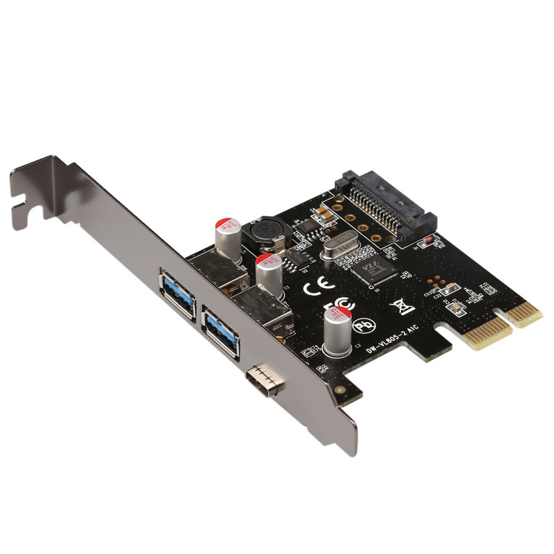 USB Type-C 2 Usb 3.0 Type-A SATA 15PIN USB PCI-e Riser Card Desktop PCI Express